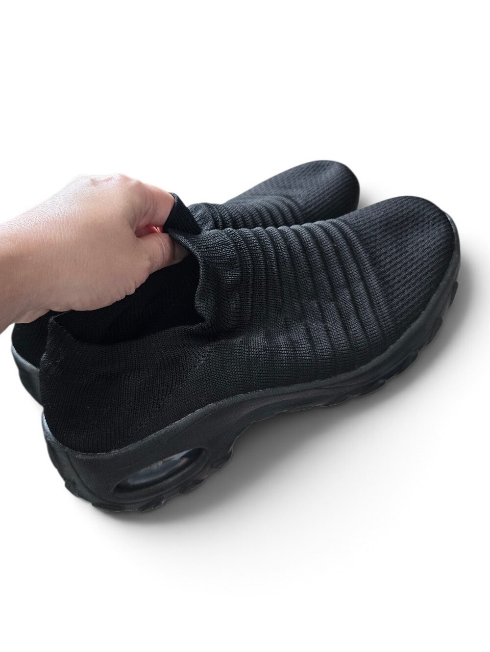 Men's Slip-On Knit Athletic Sneakers - Black
